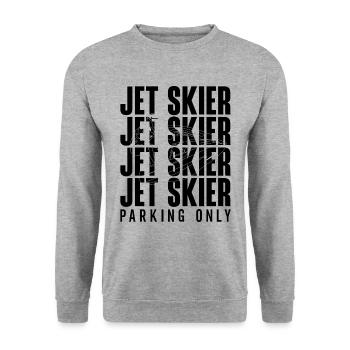 Jetski Sommer Wassersport Urlaub Cool Geschenkidee - Unisex Pullover - Weißgrau meliert - Vorne - Alina (178cm) & Michal (187cm)