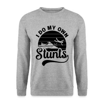 Jetski Urlaub Wassersport Sommer Cool Geschenkidee - Unisex Pullover - Weißgrau meliert - Vorne - Alina (178cm) & Michal (187cm)