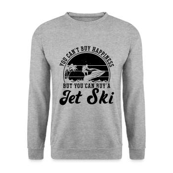 Jetski Wassersport Sommer Urlaub Cool Geschenkidee - Unisex Pullover - Weißgrau meliert - Vorne - Alina (178cm) & Michal (187cm)