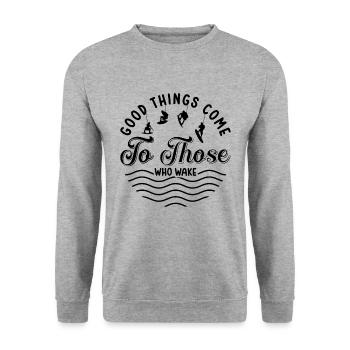 Wakeboarder Wakeboard Wakeboard Idée Cadeau - Sweat-shirt Unisexe - gris chiné - Devant - Alina (178cm) & Michal (187cm)