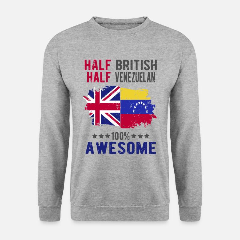 Halb Brite Halb Venezolaner - Unisex Pullover - Weißgrau meliert