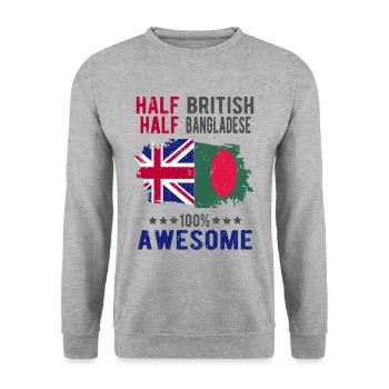 Half British Half Bangladeshi - Unisex Sweatshirt - salt & pepper - Front - Alina (178cm) & Michal (187cm)