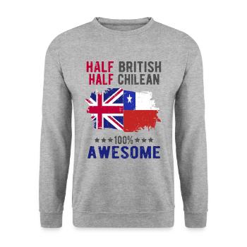 Half British Half Chilean - Unisex Sweatshirt - salt & pepper - Front - Alina (178cm) & Michal (187cm)