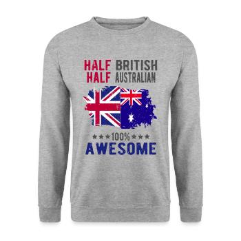 Moitié britannique moitié australien - Sweat-shirt Unisexe - gris chiné - Devant - Alina (178cm) & Michal (187cm)