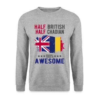 Half British Half Chader - Unisex Sweatshirt - salt & pepper - Front - Alina (178cm) & Michal (187cm)