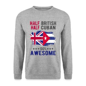 Moitié britannique moitié cubain - Sweat-shirt Unisexe - gris chiné - Devant - Alina (178cm) & Michal (187cm)