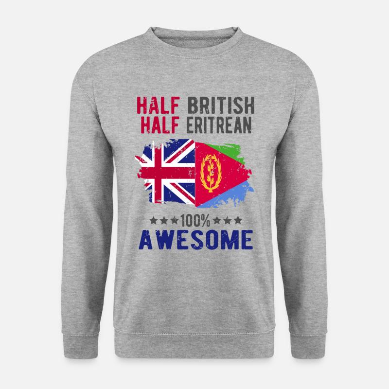 Halb Brite Halb Eritreer - Unisex Pullover - Weißgrau meliert