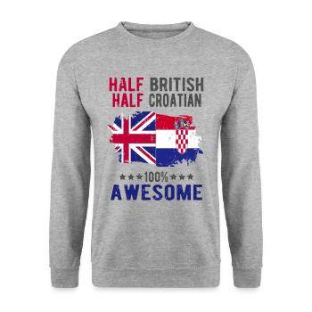 Half British Half Croat - Unisex Sweatshirt - salt & pepper - Front - Alina (178cm) & Michal (187cm)