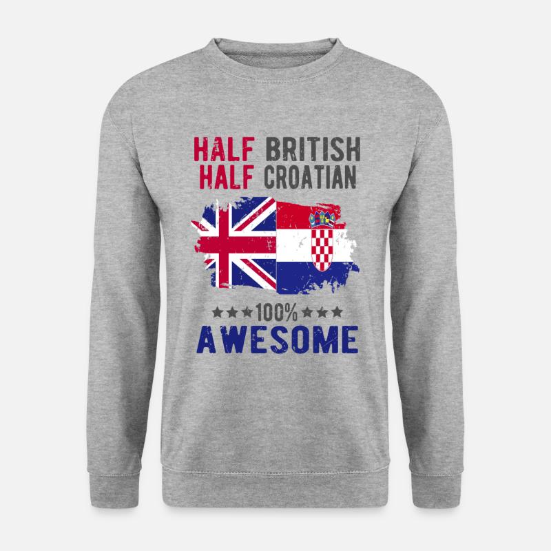 Moitié britannique moitié croate - Sweat-shirt Unisexe - gris chiné