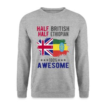 Moitié britannique moitié éthiopien - Sweat-shirt Unisexe - gris chiné - Devant - Alina (178cm) & Michal (187cm)