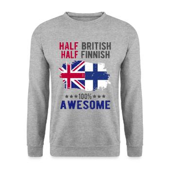 Half British Half Finn - Unisex Sweatshirt - salt & pepper - Front - Alina (178cm) & Michal (187cm)