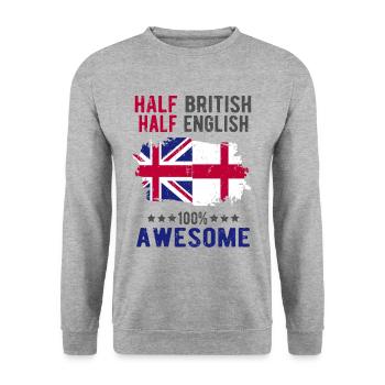 Moitié britannique moitié anglais - Sweat-shirt Unisexe - gris chiné - Devant - Alina (178cm) & Michal (187cm)