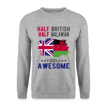 Half British Half Malawi - Unisex Sweatshirt - salt & pepper - Front - Alina (178cm) & Michal (187cm)