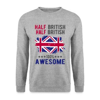 Half British Half British - Unisex Sweatshirt - salt & pepper - Front - Alina (178cm) & Michal (187cm)