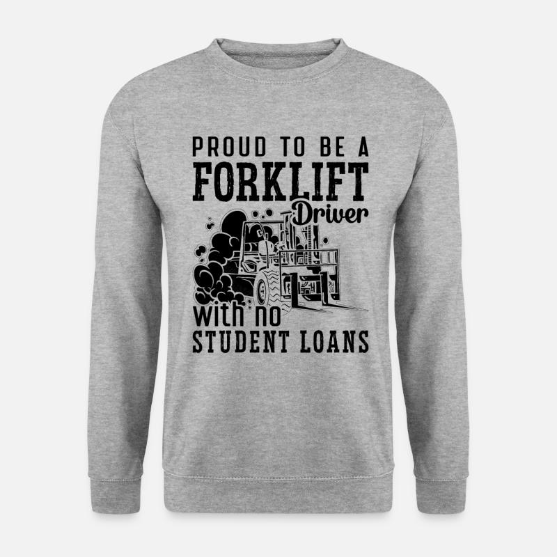 Staplerfahrer Gabelstapler Lager Geschenkidee - Unisex Pullover - Weißgrau meliert