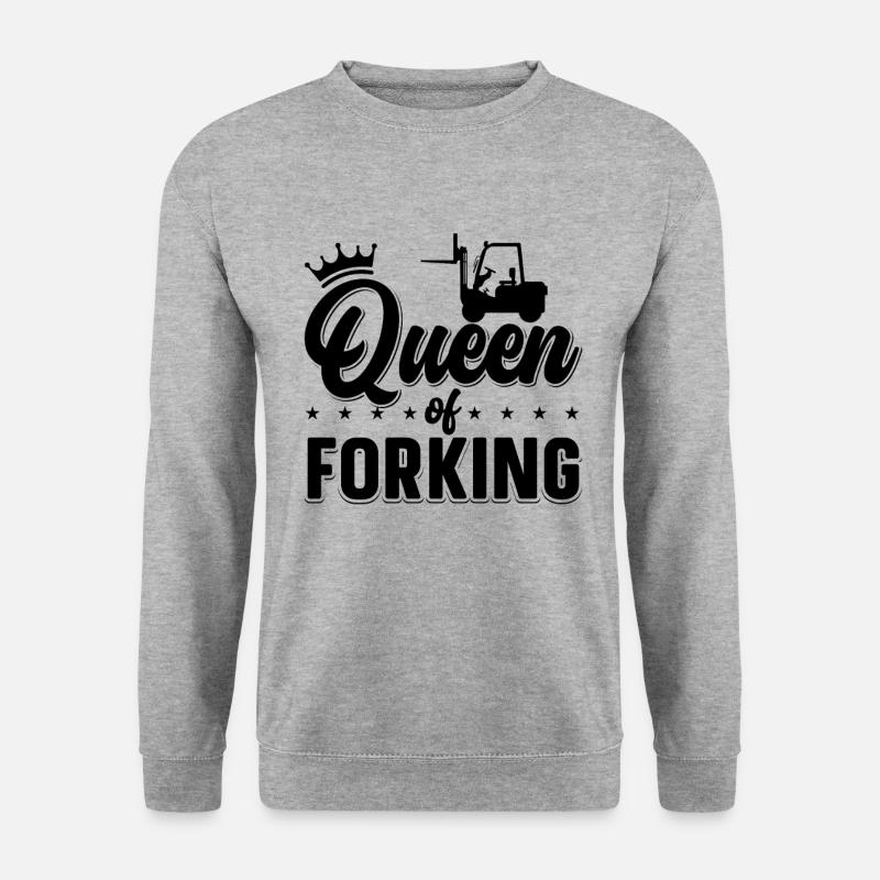 Gabelstapler Stapler Staplerfahrer Geschenkidee - Unisex Pullover - Weißgrau meliert