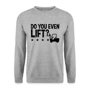 Gabelstapler Staplerfahrer Stapler Geschenkidee - Unisex Pullover - Weißgrau meliert - Vorne - Alina (178cm) & Michal (187cm)