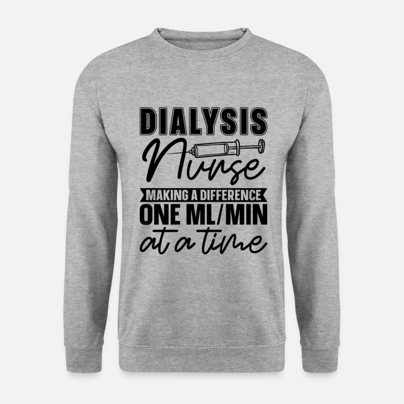Dialyse Dialysetechniker Nephrologie Geschenkidee - Unisex Pullover - Weißgrau meliert