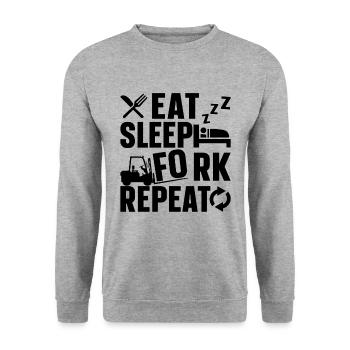 Staplerfahrer Coole Gabelstapler Geschenkidee - Unisex Pullover - Weißgrau meliert - Vorne - Alina (178cm) & Michal (187cm)
