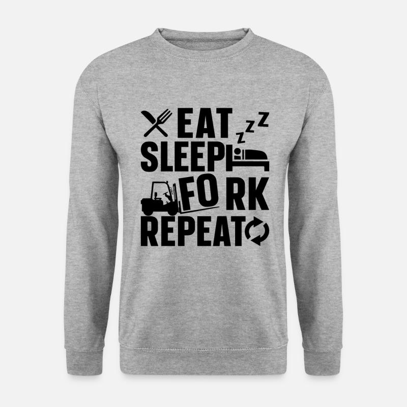 Staplerfahrer Coole Gabelstapler Geschenkidee - Unisex Pullover - Weißgrau meliert