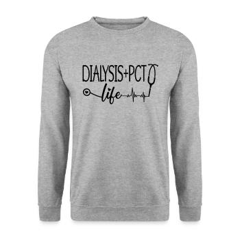 Dialyse Dialysetechniker Nephrologie Geschenkidee - Unisex Pullover - Weißgrau meliert - Vorne - Alina (178cm) & Michal (187cm)