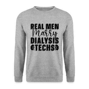 Dialyse Dialysetechniker Nephrologie Geschenkidee - Unisex Pullover - Weißgrau meliert - Vorne - Alina (178cm) & Michal (187cm)