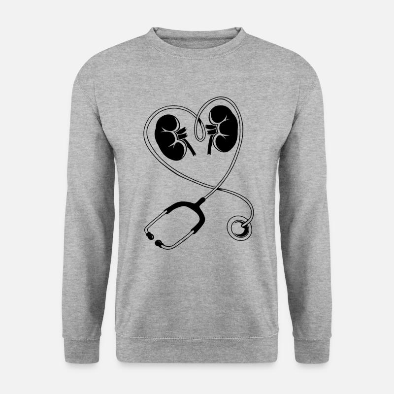 Dialysetechniker Herz Nephrologie Coole Geschenk - Unisex Pullover - Weißgrau meliert