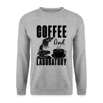 Laboratory Technician Coffee Science Gift Idea - Unisex Sweatshirt - salt & pepper - Front - Alina (178cm) & Michal (187cm)