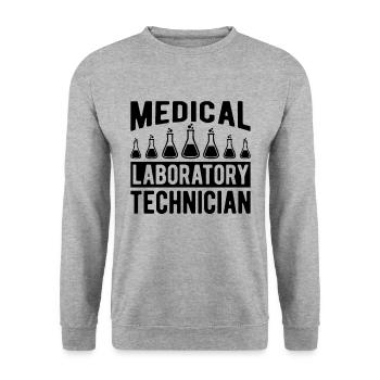 Technicien de laboratoire de chimie Science Idée cadeau - Sweat-shirt Unisexe - gris chiné - Devant - Alina (178cm) & Michal (187cm)