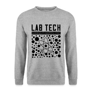 Laboratory Technician Lab Tech Science Gift Idea - Unisex Sweatshirt - salt & pepper - Front - Alina (178cm) & Michal (187cm)