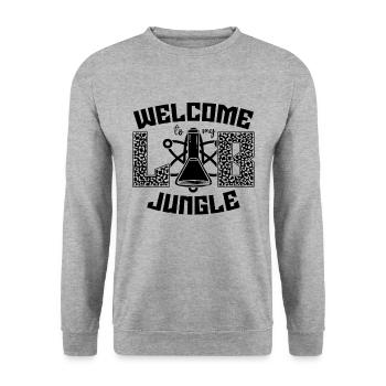 Laboratory Technician Jungle Science Gift Idea - Unisex Sweatshirt - salt & pepper - Front - Alina (178cm) & Michal (187cm)