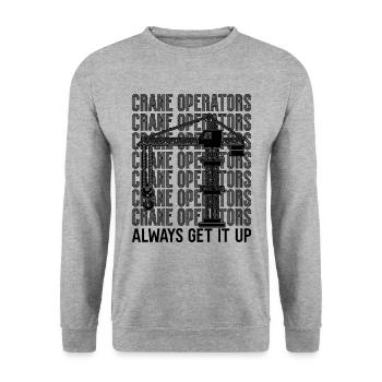 Ouvrier de la construction Grutier Grutier Idée cadeau - Sweat-shirt Unisexe - gris chiné - Devant - Alina (178cm) & Michal (187cm)