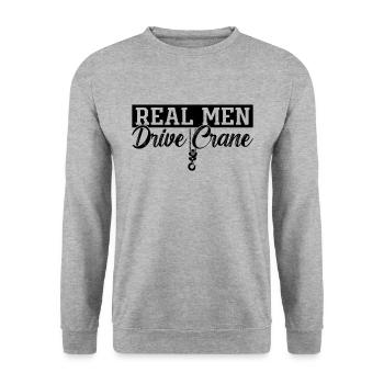 Bauarbeiter Kran Kranfahrer Arbeit Geschenkidee - Unisex Pullover - Weißgrau meliert - Vorne - Alina (178cm) & Michal (187cm)