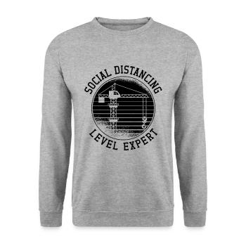 Travailleur de la construction Grue Opérateur Grutier Idée cadeau - Sweat-shirt Unisexe - gris chiné - Devant - Alina (178cm) & Michal (187cm)