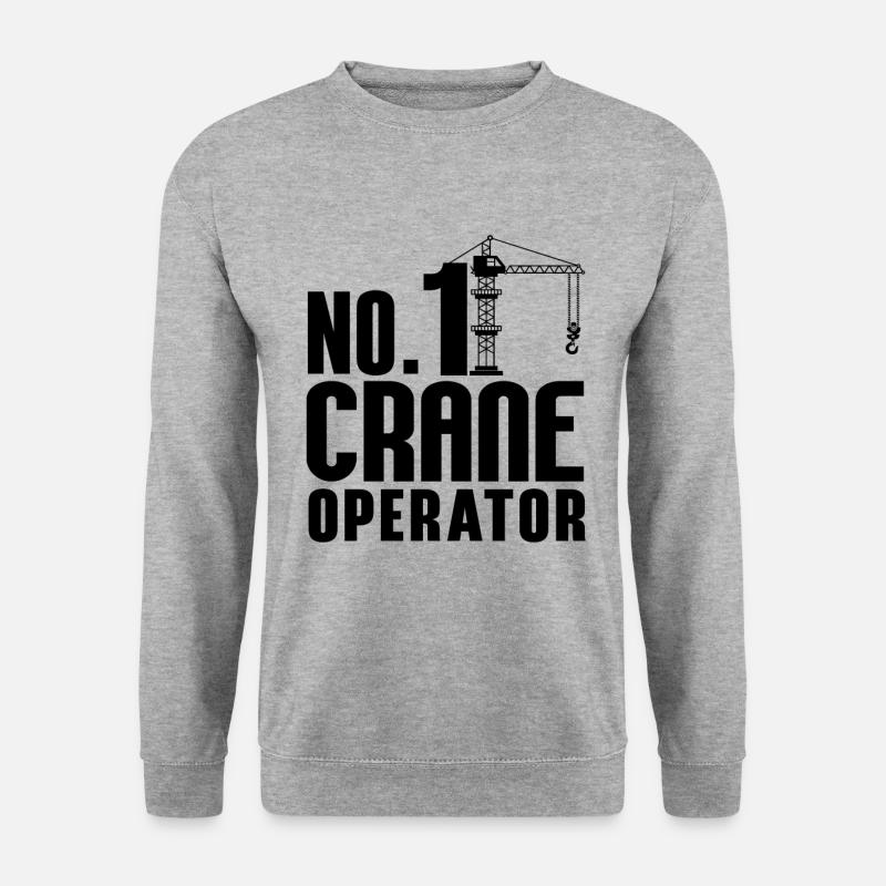 Kranführer Bauarbeiter Bau Beruf Geschenkidee - Unisex Pullover - Weißgrau meliert