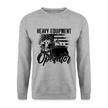 Bagger Raupe Bulldozer Bauarbeiter Geschenkidee - Unisex Pullover - Weißgrau meliert - Vorne - Alina (178cm) & Michal (187cm)