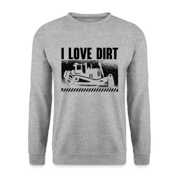 Bagger Bauarbeiter Raupe Bulldozer Geschenkidee - Unisex Pullover - Weißgrau meliert - Vorne - Alina (178cm) & Michal (187cm)