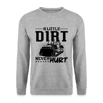 Bagger Raupe Bauarbeiter Bulldozer Geschenkidee - Unisex Pullover - Weißgrau meliert - Vorne - Alina (178cm) & Michal (187cm)