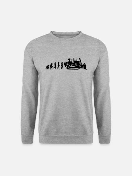 Bagger Planierraupe Bulldozer Bau Geschenkidee - Unisex Pullover - Weißgrau meliert