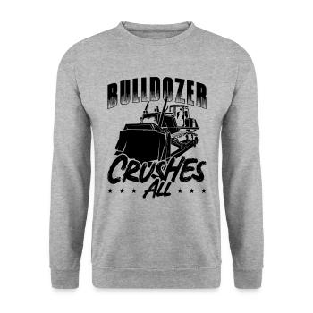 Ouvrier de la construction Pelle Bulldozer Idée cadeau - Sweat-shirt Unisexe - gris chiné - Devant - Alina (178cm) & Michal (187cm)