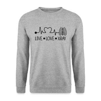 X-ray Technician X-ray Radiology Gift Idea - Unisex Sweatshirt - salt & pepper - Front - Alina (178cm) & Michal (187cm)