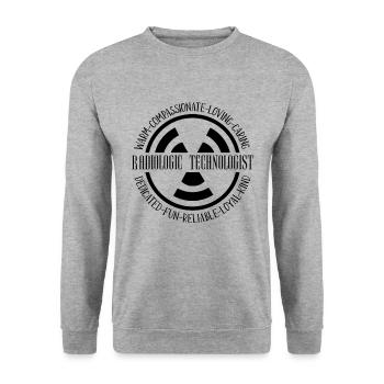 Radiologie Röntgentechniker Rad Tech Geschenkidee - Unisex Pullover - Weißgrau meliert - Vorne - Alina (178cm) & Michal (187cm)