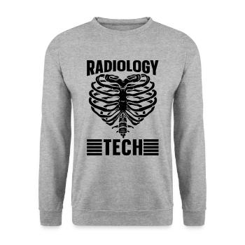Radiology Rad Techs X-ray Technician Gift Idea - Unisex Sweatshirt - salt & pepper - Front - Alina (178cm) & Michal (187cm)