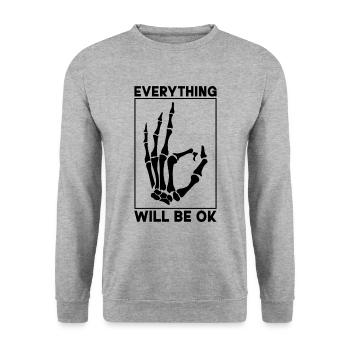 Radiologie Röntgentechniker Arzt Geschenkidee - Unisex Pullover - Weißgrau meliert - Vorne - Alina (178cm) & Michal (187cm)
