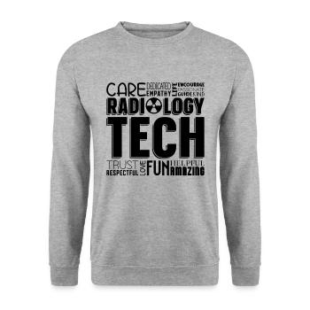 Röntgentechniker Krankenhaus Coole Geschenkidee - Unisex Pullover - Weißgrau meliert - Vorne - Alina (178cm) & Michal (187cm)