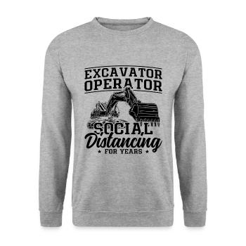 Excavatrice Ouvriers de la construction Conducteur de pelle Idée cadeau - Sweat-shirt Unisexe - gris chiné - Devant - Alina (178cm) & Michal (187cm)
