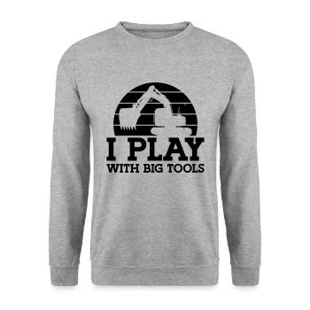 Ouvriers de la construction Excavatrices Conducteurs de pelles Idée cadeau - Sweat-shirt Unisexe - gris chiné - Devant - Alina (178cm) & Michal (187cm)