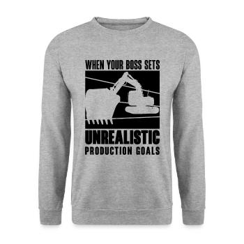 Conducteur de pelle Excavatrices Excavatrices Ouvriers Idée cadeau - Sweat-shirt Unisexe - gris chiné - Devant - Alina (178cm) & Michal (187cm)