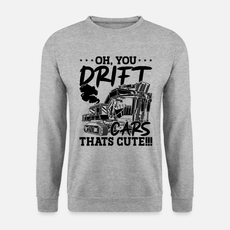 Baggern Baggerfahrer Arbeiter Bagger Geschenkidee - Unisex Pullover - Weißgrau meliert