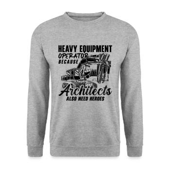 Excavatrices Construction Conducteurs de pelles Ouvriers de la construction Idée cadeau - Sweat-shirt Unisexe - gris chiné - Devant - Alina (178cm) & Michal (187cm)